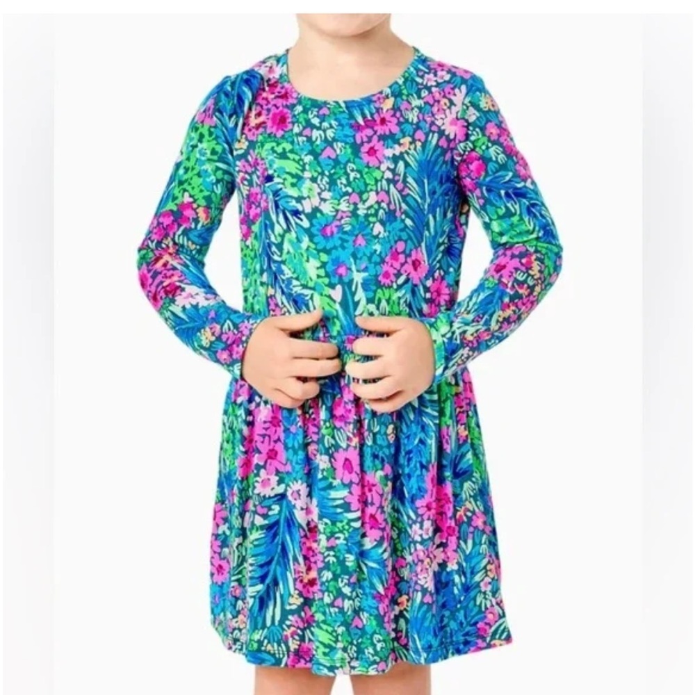 Lilly Pulitzer Girls Mylah Mini Dress x- large (12-14) NWT in multi tiny garden